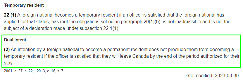 加拿大签证申请，移民倾向不能成为拒签理由？