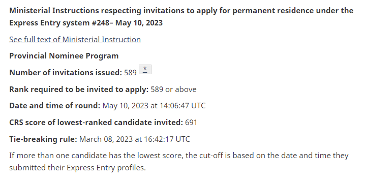 691分！589份！加拿大EE新一轮邀请，仅邀请省提名类别候选人！