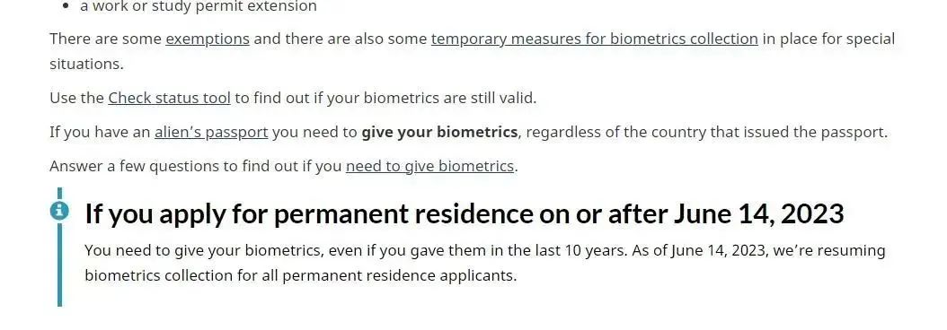 加拿大移民PR申请政策，所有申请人必须提交生物识别信息!