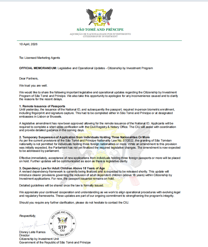 圣多美护照移民最新政策 三项变更喜忧参半